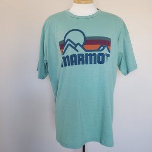 Marmot X Thread Big Logo Green Tee Shirt XXL 2XL
